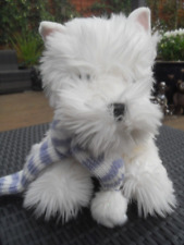 Russ Daisy Chain Press White Westie Dog Terrier + Scarf Soft Toy 13" sitting VGC