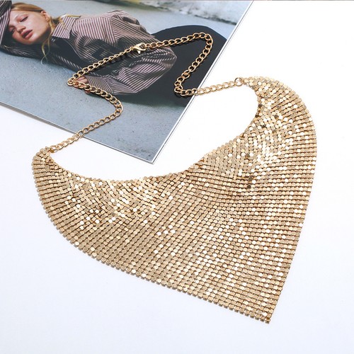 Scarf necklace sequins - necklace,