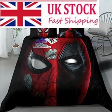 ✨✨Xmas Gift Spiderman Duvet Quilt Cover Set Single Double Bed Set