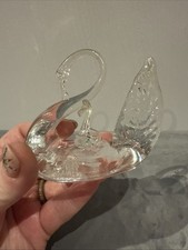 Vintage Hand Blown Glass Swan