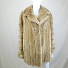 Tissavel France Faux Fur Coat Light Brown - see description for measurements