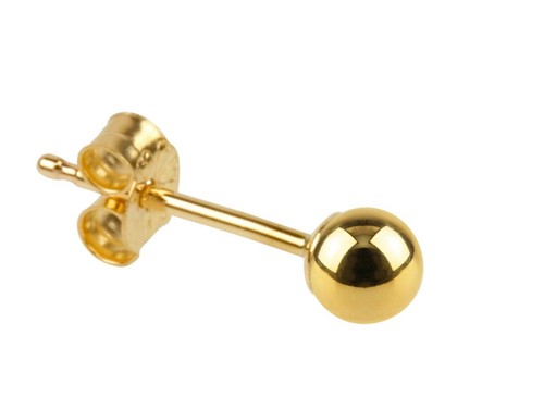 14ct gold round ball stud - 14ct,
