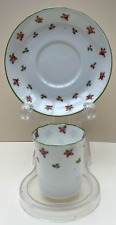 A delicate Crown Staffordshire antique straight cup and saucer Early 20th C. A/F