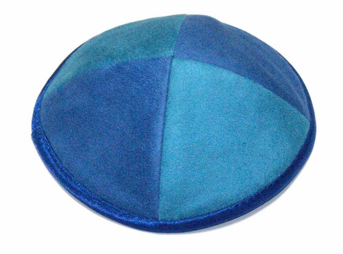 Judaica blue aqua kippah - judaica,