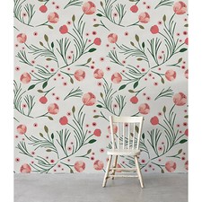 Removable wallpaper Vintage Peony Self adhesive Floral Floral Wall Mural