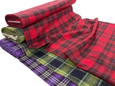 Pure Wool Tartan Fabric Large Check Plaid Coat Winter Dressmaking Material