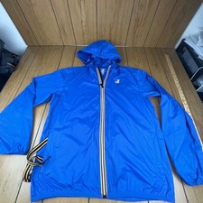 K Way Le Vrai 3.0 Claude Jacket Men's XL Blue Windbreaker Full Zip Hooded