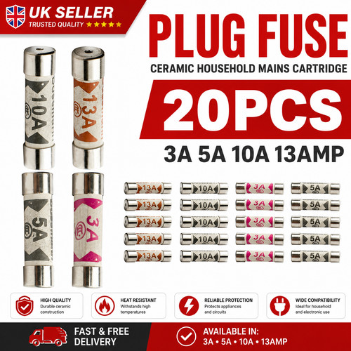 20x mixed domestic fuses 5a - domestic,