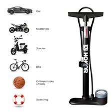 Bicycle Floor Pump 160PSI MTB Bike Air Pump with Gauge Presta & Schrader  l M3N2