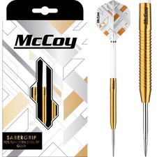 McCoy Sabergrip Tungsten Darts Set 18g-26g Gold Multiple Weights, Flight Options