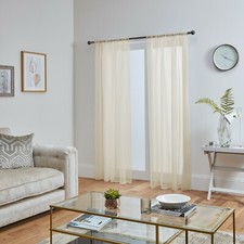 Voile Curtains Pair (2 Panels) Of Lucy Voile Net Slot Top Panels -Top Quality