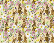 Easter bunnies flowers - easter,