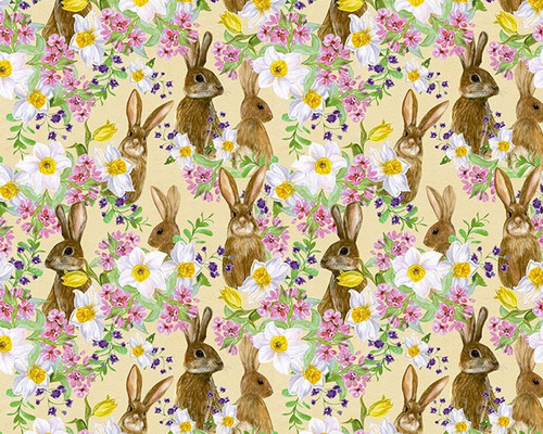 Easter bunnies flowers - easter,