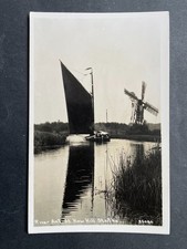 RPPC LUDHAM RIVER ANT AT HOW HILL STAITHE NORFOLK BROADS WHERRY WINDMILL