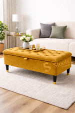 Luxury Mustard Velvet Ottoman