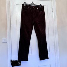 LADIES MARKS AND SPENCER COLLECTION CHOCOLATE BROWN CORDUROY TROUSERS SIZE 14