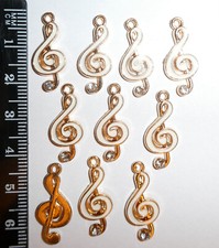 10 Treble Clef White Enamel
