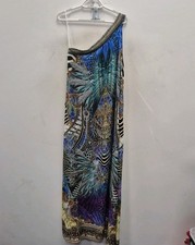 Camilla Franks Animal Army One Shoulder Long Maxi Kaftan Silk Dress Size S / M