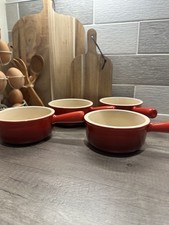 Le Creuset RARE Cerise French Onion Soup Stoneware Bowl 16Oz set of 4 