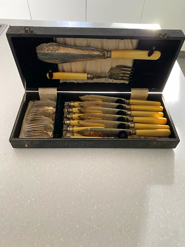 Antique silver plated fish - silver,