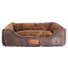 Crufts- Corduroy and Micro Plush Bolster Bed For Pets Large
