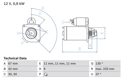 Bosch starter rover - rover, mg