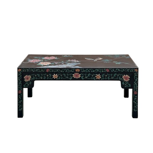 Chinese black lacquer flower - black,