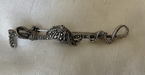Vintage marcasite brooch - vintage,