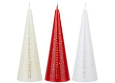 3 Advent Candles Count Down 24 Days of Christmas Gold Stars Cone Candles