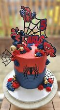 Spiderman Personalised Cake topper 6 Piece Set Personalised Happy Birthday