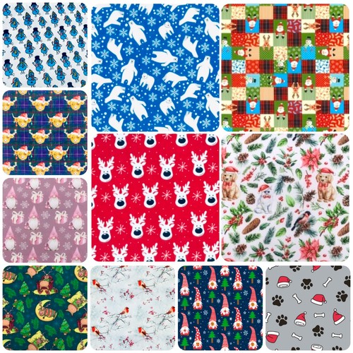 Christmas poly cotton fabric - christmas,