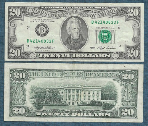 Small face dollar bill - small, $20