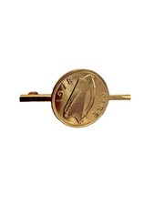 Eire 1978 Brooch Golden Half Penny Ireland Vintage Lapel Pin Mounted Irish ??