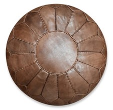 Premium XL Leather Pouffe