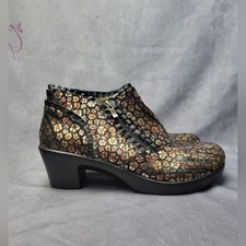 Alegria Hannah Autumn Poppy Ankle Boots Metallic Ruffle EU Size 40 / US 10