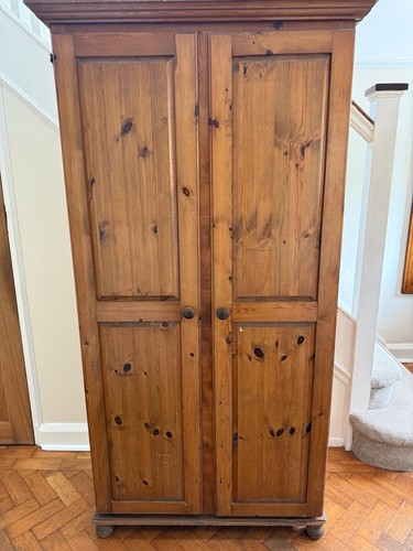 Pine wardrobe open - pine, wardrobe,
