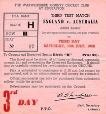 CRICKET TICKET - England v