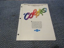 1987 CHEVROLET CAMARO CORVETTE CAVALIER NOVA CAPRICE COLORS DEALER ORDER GUIDE