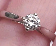 Boodles Platinum 0.42Ct Diamond Solitaire Ring Millennium Hallmark L-M VS2 