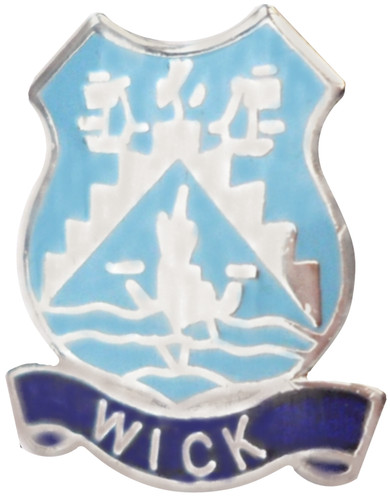 Wick town small pin badge - wick,