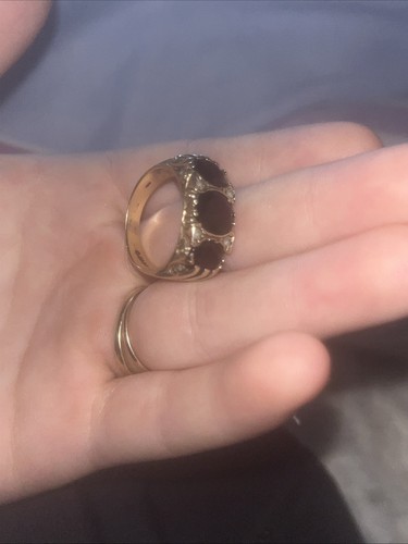 Men 9ct gold garnet - men’s,