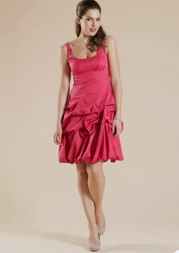 Red puffball dress - , by