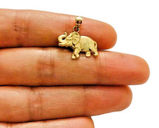 14K Solid Yellow Gold Elephant