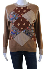 Antipast Womens Pullover Sweater Beige 100% Wool Crew Neck Long Sleeve Size S