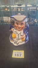 Allertons Gaudy Welsh Style Blue Toby Jug circa 1930's Made in England