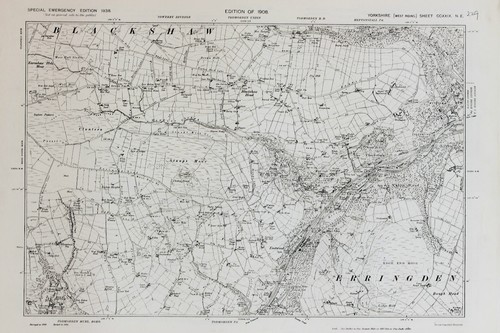 West yorkshire map ordnance - map,