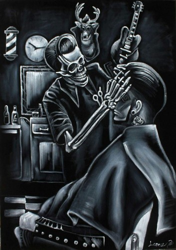 Barber shop canvas framed - barber,