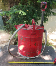 Vintage Fire Fighters Red Metal Water Container Back Pack fire Pump
