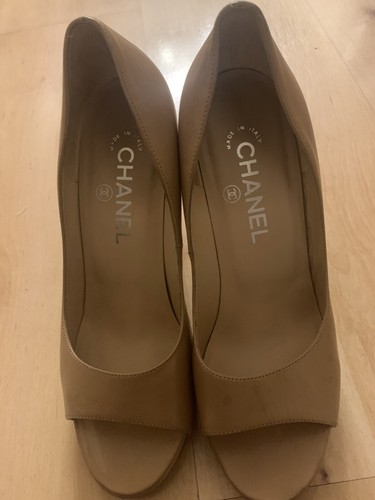 Chanel cork heel pumps shoes - cork,
