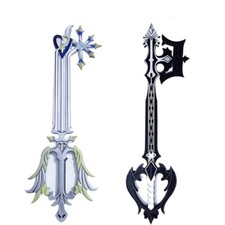 UK Seller 2PCS Kingdom Hearts Oblivion Keyblade Cosplay Foam Prop Black&White